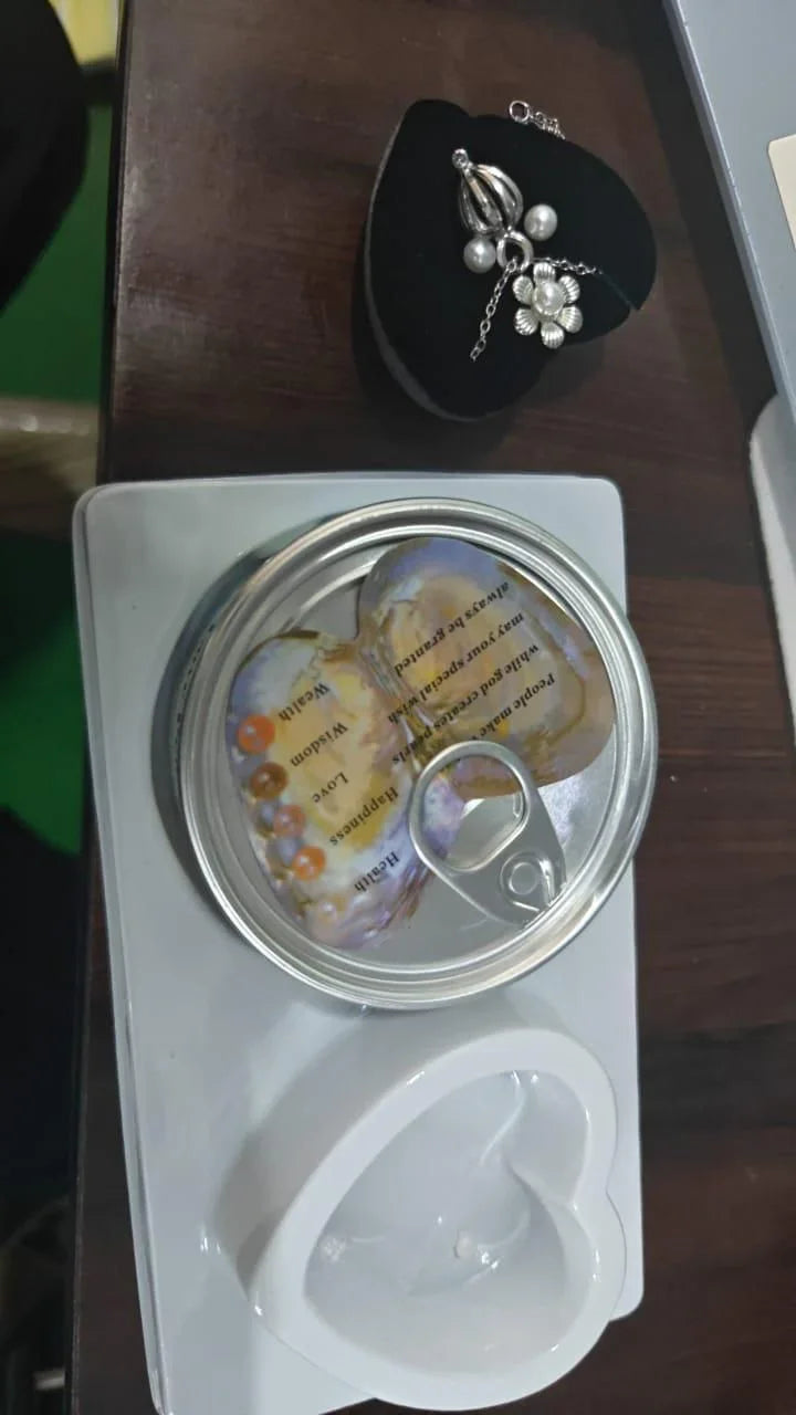 Freshwater Shell Canned Oyster Ocean Love Real Pearl Necklace Set