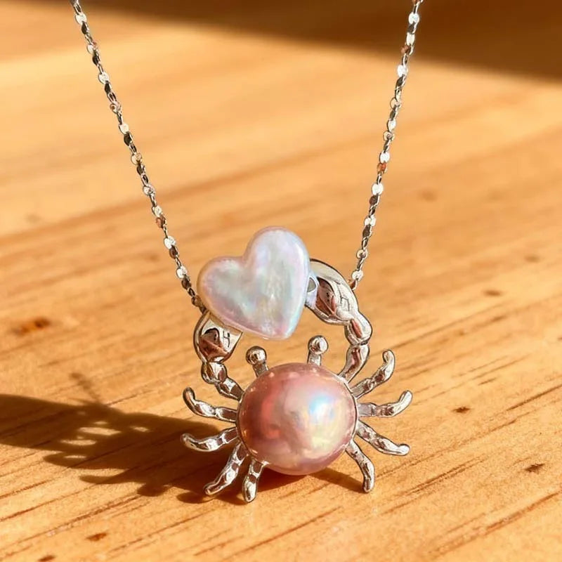 Minimalist And Creative Crab Pearl Necklace For Women