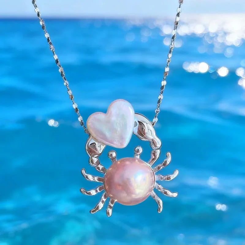 Minimalist And Creative Crab Pearl Necklace For Women