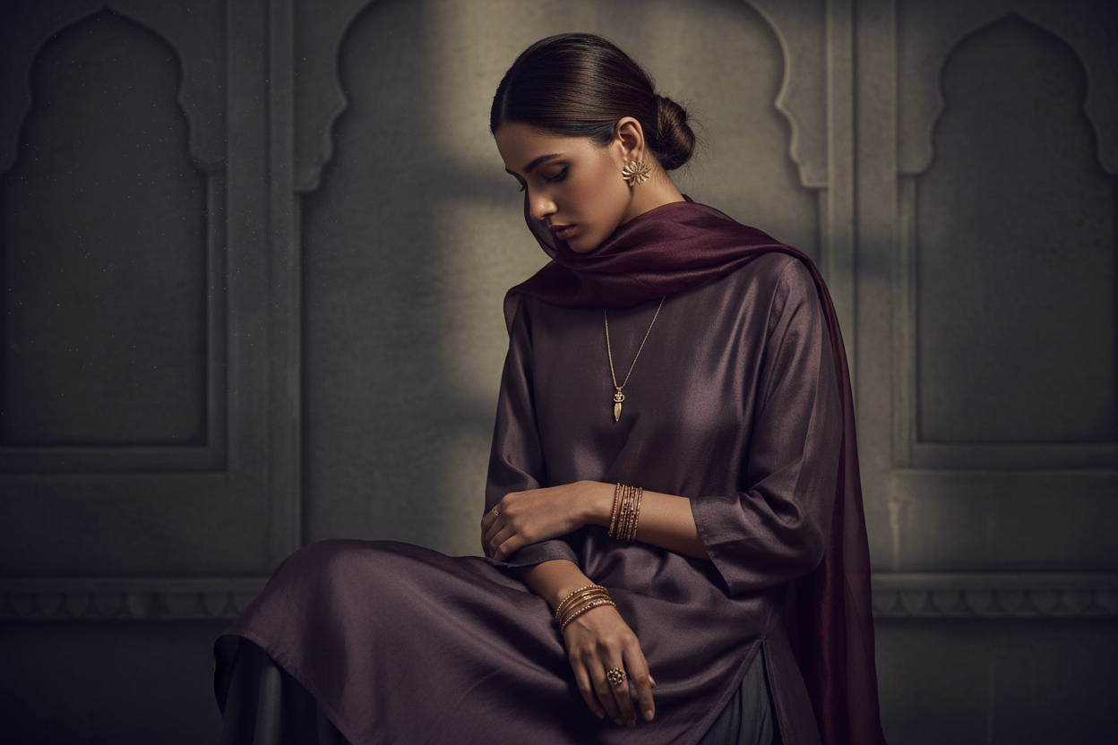 Minimal Indian jewelry with darker colors